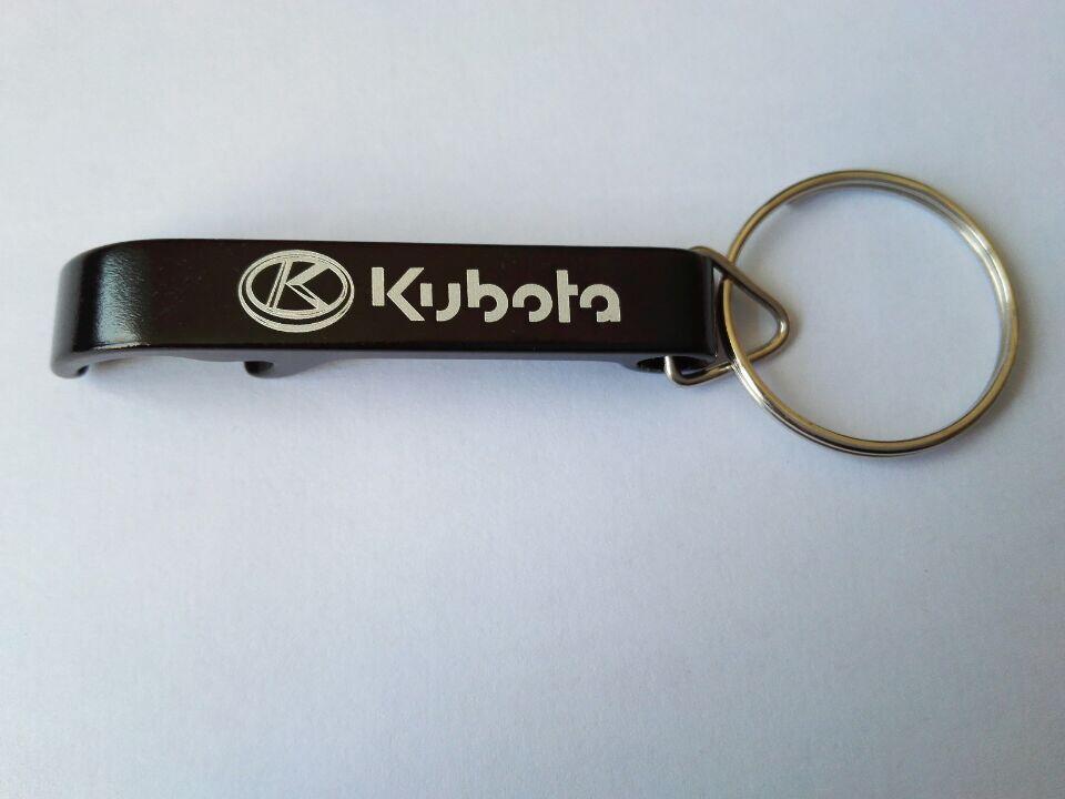 Bottle opener keyring of aluminium with your logo image