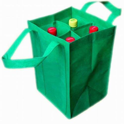 Custom printed PP non-woven wine bag for 4 bottles PP non-woven wine bag for 4 bottles image