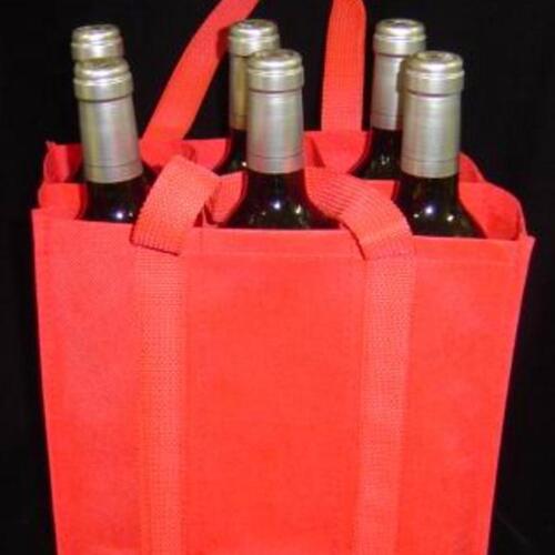 Custom printed PP non-woven wine bag for 6 bottles PP non-woven wine bag for 6 bottles image