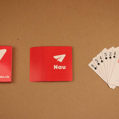 Custom poker-size playing cards — full-deck print on coloured-core paper or waterproof PVC Custom poker-size playing cards — full-deck print on coloured-core paper or waterproof PVC