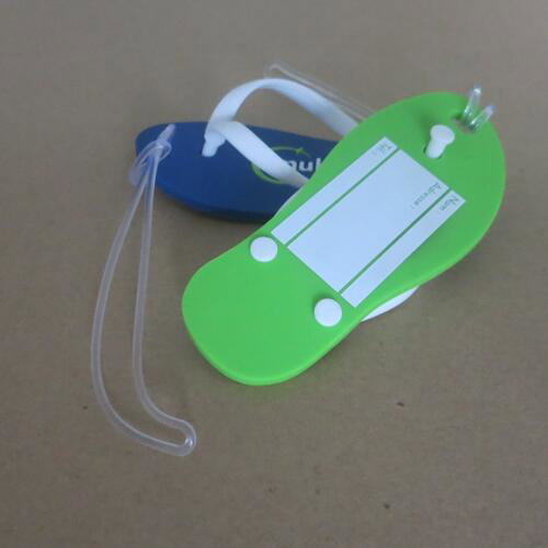 Slipper shaped luggage tag soft PVC 112 x 48mm with custom logo Slipper shaped luggage tag soft PVC 112 x 48mm image