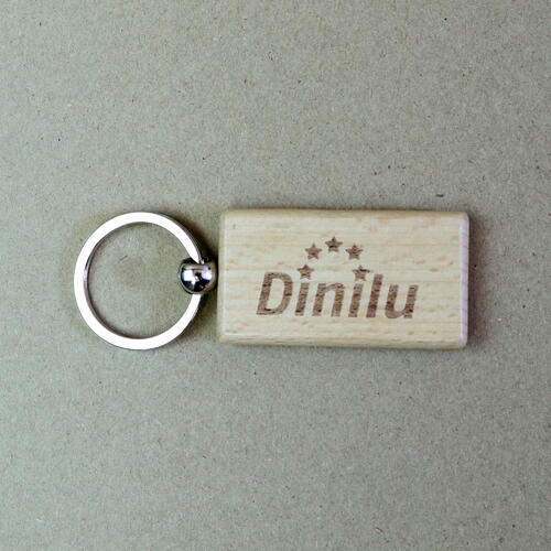 Wooden keychain with laser engraving Wooden keychain image